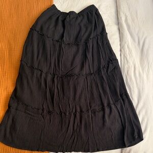 Hollister Black Tiered Maxi Skirt